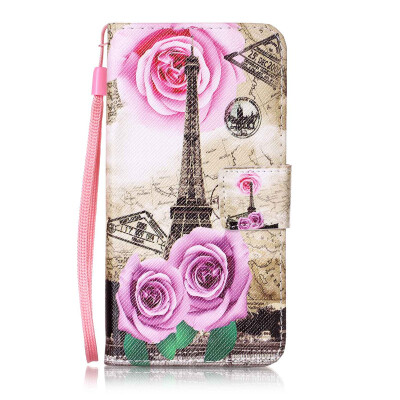 

Flower Tower Design PU Leather Flip Cover Wallet Card Holder Case for Samsung Galaxy S4/I9500