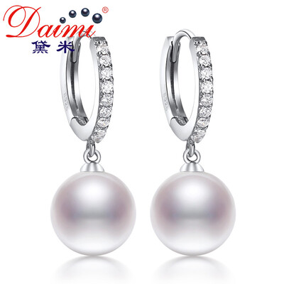 

Demi jewelry 9-10mm is round light freshwater pearl earrings earrings earrings S925 silver send his girlfriend to send mother thousand pairs