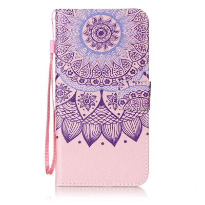 

Purple Sunflower Design PU Leather Flip Cover Wallet Card Holder Case for Samsung Galaxy S6 Edge Plus/G9280