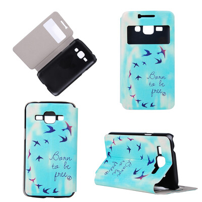 

Flying Birds Sky Design PU кожа флип Обложка Кошелек Карты Держатель чехол для Samsung Galaxy J1