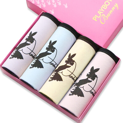 

Jingdong supermarket Playboy 3973 ladies underwear cotton women&39s triangle underwear in the waist pants women 4 loaded multi-color XXL