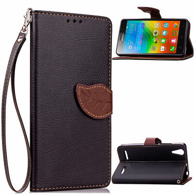 

Black Design PU Leather Flip Cover Wallet Card Holder Case for Lenovo K3 Note