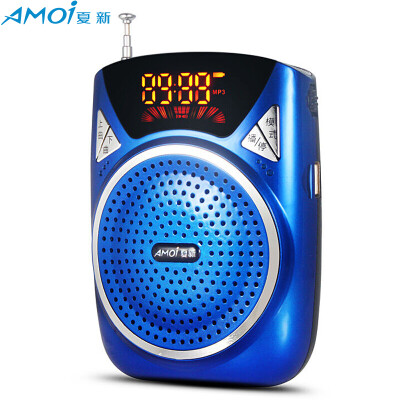 

Amoi V89 Digital Display Mini Card Subwoofer USB Square Dance Elderly FM Radio Walkman Teacher Tour Guide Special Speaker Blue