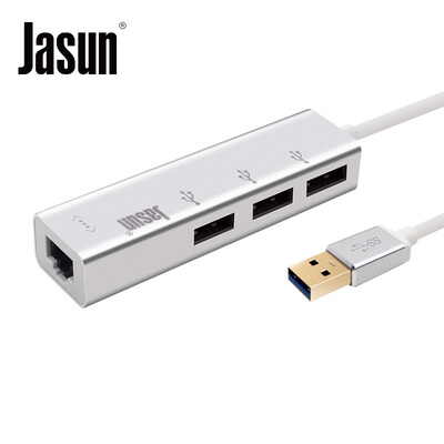 

Jason JASUN USB30 HUB hub high-speed expansion of 3 USB30 Gigabit Ethernet USB to RJ45 cable converter support Apple Mac Air free JS-051