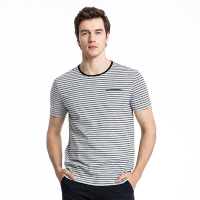 

Camel (Верблюд) Мужская мода лето небольшой свежий зеленый полосой вокруг шеи случайные короткими рукавами футболки XL черный и серый X7B297083