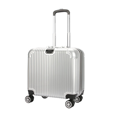 

SVVISSGEM Trolley Case Boarding Business Travel Travel Lawyer Drying Black Box 18 &quotAluminum Frame Customs Code Lock Universal Airplane Suitcase SA-6418 Silver Gray