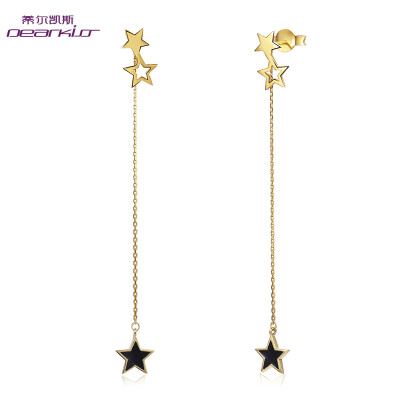 

Tierkees Dearkiss earrings 18K rose gold fashion ear line star models star series A section