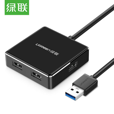 

Зеленый Альянс (UGREEN) USB3.0 высокоскоростное расширение 4-портовый HUB сплиттер ноутбук один перетащить более четырех интерфейсов USB-концентратор с разъемом питания 1 м черный 20787