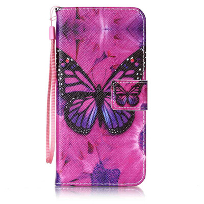 

Black Butterfly Design PU Leather Flip Cover Wallet Card Holder Case for Samsung Galaxy S7 EdgeG9350