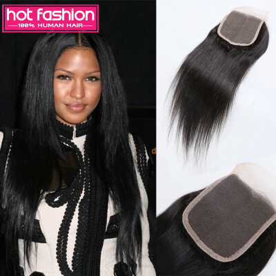 

Silk Indian Straight Closure Cheap Hair Closure 4X4 Indian Lace Closure Virgin Hair 3 Parts Human Hair Closure Hot Fashion Hair