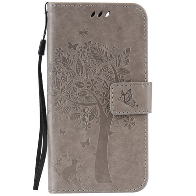 

Gray Tree Design PU Leather Flip Cover Wallet Card Holder Case for LENOVO A2020
