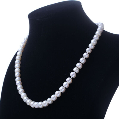 

Rare treasures freshwater pearl necklace bread round 8-9mm send my mother to send his wife 45cm