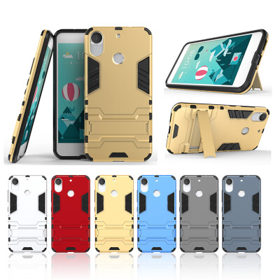 

Gold Slim Robot Armor Kickstand Shockproof Hard Rugged Rubber Back Case For HTC Desire 10 Pro