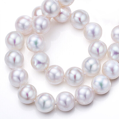 

Precious Treasures Glossy Flawless Freshwater Pearl Necklace 925 Silver Button Pendant