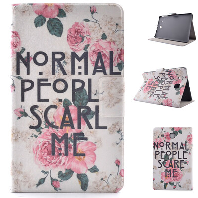 

Rose Flower Style Classic Flip Cover with Stand Function and Credit Card Slot for Samsung Galaxy Tab E T560