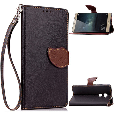 

Black Design PU Leather Flip Cover Wallet Card Holder Case for Huawei Mate S