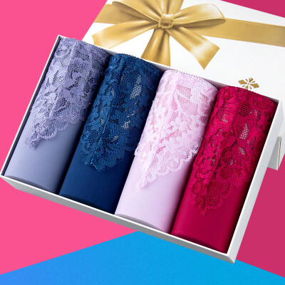 

Jingdong supermarket] Ms. Yu Zhaolin underwear lace sexy female briefs pants comfortable breathable women's underwear four mixed