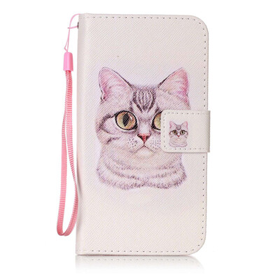 

Короткие волосы Cat Дизайн PU кожа флип Обложка Кошелек Карты Держатель чехол для HTC Desire 626