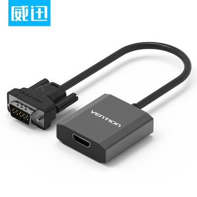 

Vense VGA в HDMI-конвертер с аудио-HD-видео-адаптером Кабельный адаптер Подключение к компьютеру Телевизионный монитор Линия проектора 0.15m Черный ACEB0