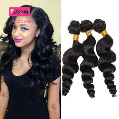 

Loose Wave Virgin Hair Brazilian hair weave 3 bundles Natural color unprocssed 100% human hair extension brazilian loose wave