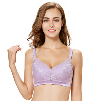 

City beauty soft collar bra women&39s lingerie sexy lace gather beautiful back chest 2B7110 purple 75C