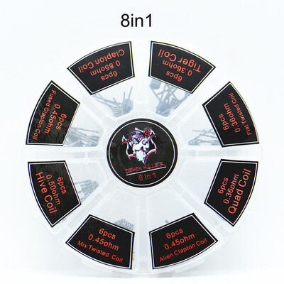 

MyMei 8 в 1 Катушка для убийцы демонов Prebuilt Coils Свободный органический хлопок Clapton Quad Tiger Hive Чужой плавленый микс T