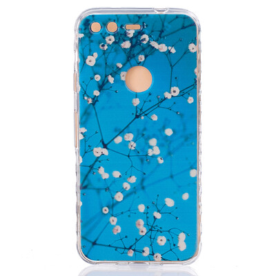 

Plum blossom Pattern Soft Thin TPU Rubber Silicone Gel Case Cover for Google Pixel XL