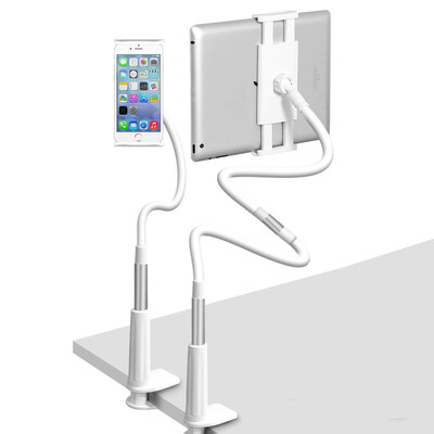 

ESCASE mobile phone stent metal lazy stent flat bedside bed desktop mobile phone clip common to Samsung Apple Huawei Meizu millet 12 m silver