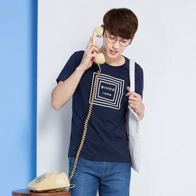 

Semir fashion summer Korean style round neck leisure cotton printed men T-shirt