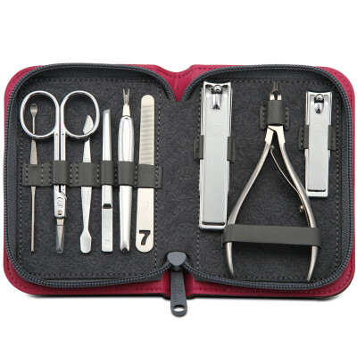 

777 Nail Knife Set Nail Scissors Repair Repair Manicure Set 9pcs Set TS-1517K Rose Red