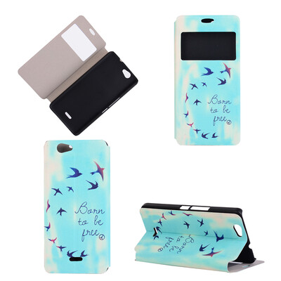 

Flying Birds Sky Design PU кожа флип Обложка Кошелек Карты Держатель чехол для Wiko Getway