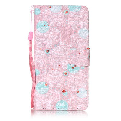 

Pink Elephant Design PU Leather Flip Cover Wallet Card Holder Case for Sony Xperia XP