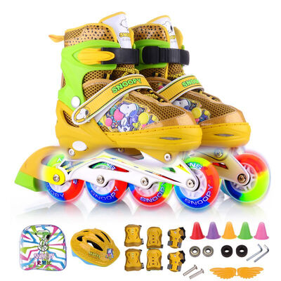 

Jingdong Supermarket Snoopy SNOOPY children&39s skates set all flashing ice skating wheel skates rose red S code ET667