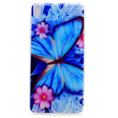 

Blue butterfly Pattern Soft Thin TPU Rubber Silicone Gel Case Cover for Sony Xperia E5