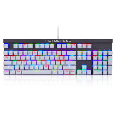 

Маунт леопард (Motospeed) CK103 RGB белых красных осей механические клавиатуры
