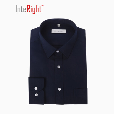 

InterIGHT ultrafine fiber iron free business men long sleeve shirt dark blue 38 yards