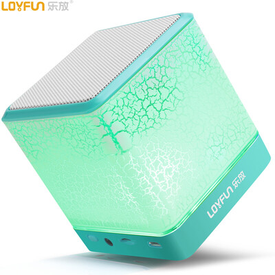 

Music release LOYFUN A4 desktop mini stereo wireless phone card subwoofer portable outdoor loudspeaker Bluetooth USB green