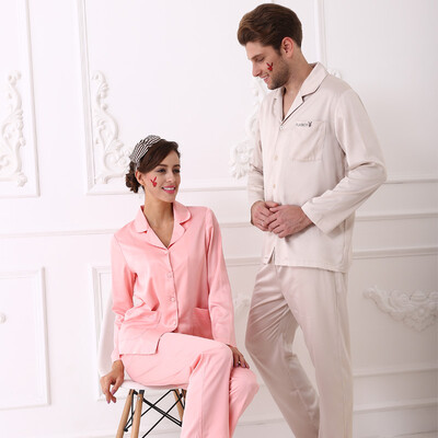 

Playboy 4807 Couple Pajamas Men&39s Silk Home Men&39s Cardigan Cardigan Long Sleeve Men&39s Pajamas Set Apricot