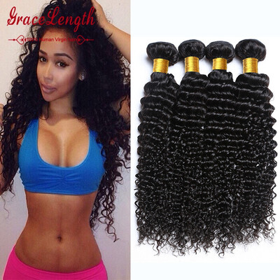 

Grace Length Hair Brazilian Deep Wave Hair 4 Bundles Unprocessed Virgin Brazilian Hair Deep Wave 8A Brazilian Human Hair Weave