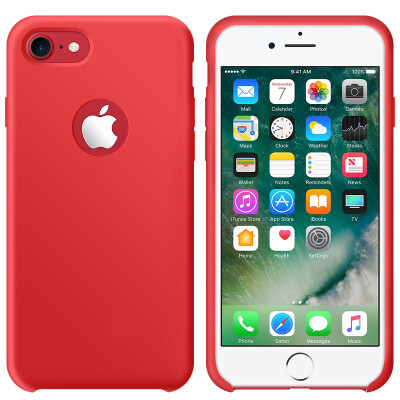 

Biya Zi (BIAZE) Apple 7 mobile phone shell iPhone7 protective cover all-inclusive liquid silicone drop shell JK105-red