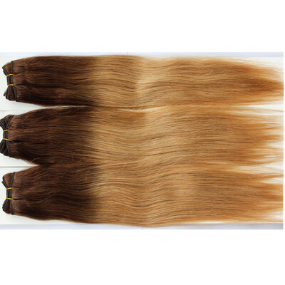 

Dark Root Ombre Hair Weave 100% Brazilian Virgin Hair Silky Straight Colored Two Tone Brown Blonde Ombre Hair Extensions