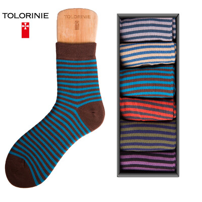 

Jingdong supermarket] TOLORINIE leisure cotton socks combed cotton stripes fashion socks socks K7141M0011 【6 pairs of equipment】