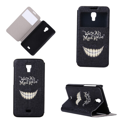

Smiling Teeth Design PU Leather Flip Cover Wallet Card Holder Case for Wiko Bloom
