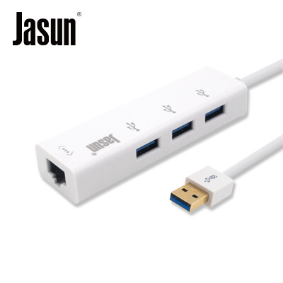 

Jason (JASUN) USB3.0 HUB hub high-speed expansion of 3 USB3.0 + Gigabit Ethernet USB to RJ45 cable converter support Apple Mac Air free JS-051