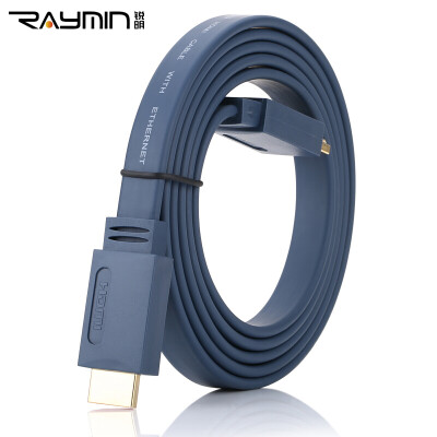 

Rui Ming RA200GY-0200 HDMI cable version 20 4K digital high-definition line 3D function 24K thick gold-plated connector flat wire 2m