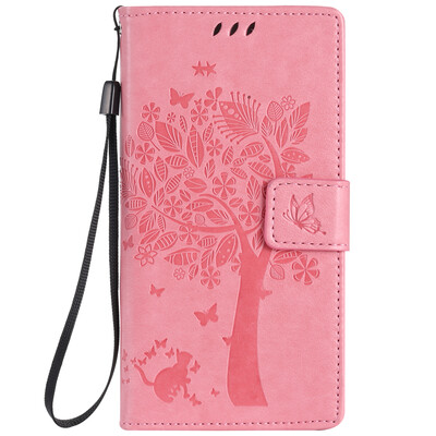 

Pink Tree Design PU кожа флип крышку кошелек карты держатель чехол для HUAWEI P8MINI