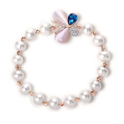 

Precious Treasure Freshwater Pearl Bracelet Handle Butterfly White 7-8mm