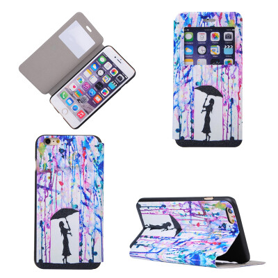 

Girl under Umbrella Design PU Leather Flip Cover Wallet Card Holder Case for iPhone 6/6S