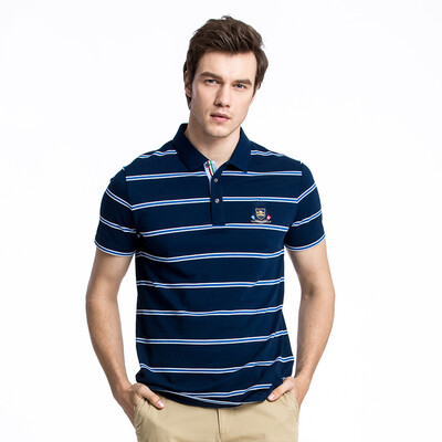 

Camel (CAMEL) мужская мода лацкане полоса POLO бизнес случайные с короткими рукавами футболка X7B265203 цвет синий XXL