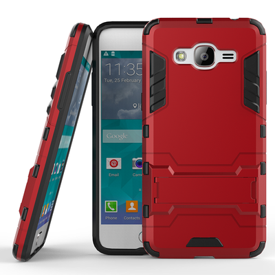 

Красный Slim Robot Armor Kickstand Ударопрочный жесткий корпус из прочной резины для SAMUNG Galaxy Grand Prime Plus/J2 Prime